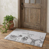 3' X 5' Gray And Black Christmas Woodland Lodge Washable Area Rug With UV Protection - HomeRoots - Flyclothing LLC