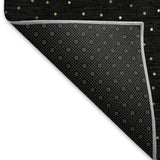 5' X 8' Black Gold And Ivory Christmas Tree Washable Area Rug With UV Protection - HomeRoots - Flyclothing LLC