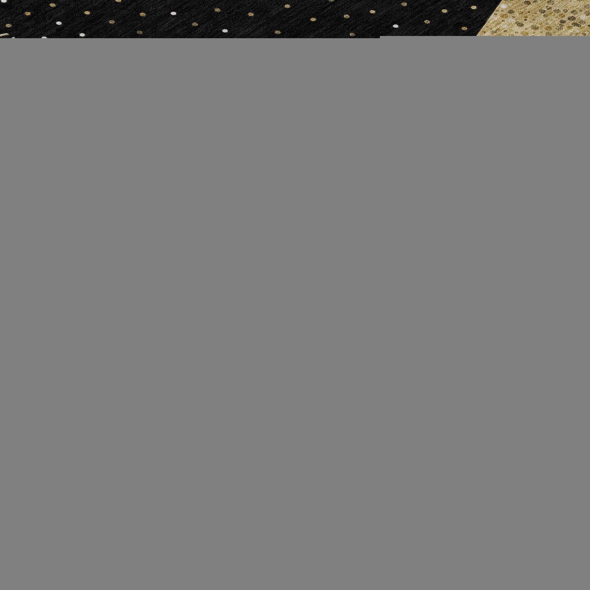 5' X 8' Black Gold And Ivory Christmas Tree Washable Area Rug With UV Protection - HomeRoots - Flyclothing LLC