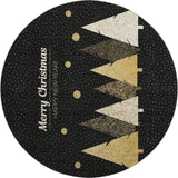 8' Black Gold And Ivory Christmas Tree Washable Round Rug With UV Protection - HomeRoots - Flyclothing LLC