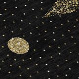 8' Black Gold And Ivory Christmas Tree Washable Round Rug With UV Protection - HomeRoots - Flyclothing LLC