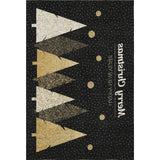 8' X 10' Black Gold And Ivory Christmas Tree Washable Area Rug With UV Protection - HomeRoots - Flyclothing LLC