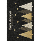 9' X 12' Black Gold And Ivory Christmas Tree Washable Area Rug With UV Protection - HomeRoots - Flyclothing LLC