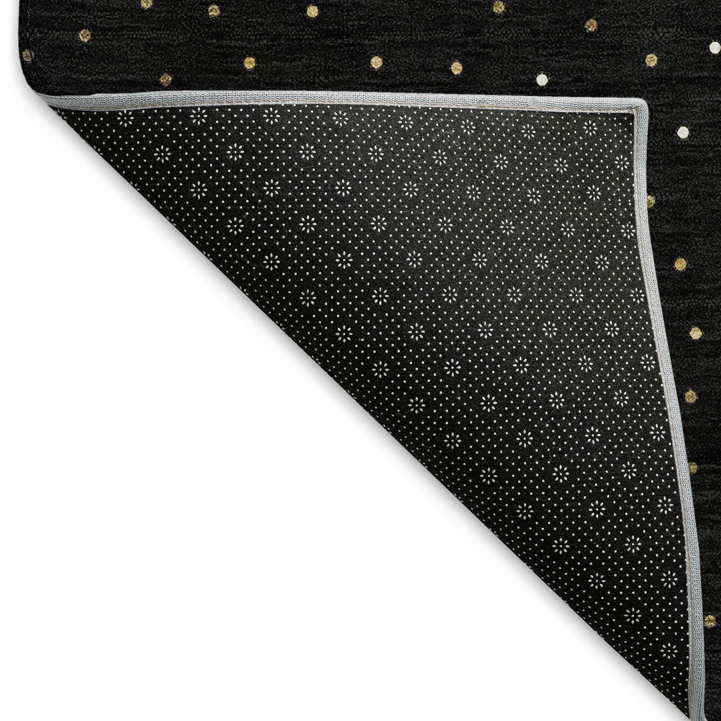 9' X 12' Black Gold And Ivory Christmas Tree Washable Area Rug With UV Protection - HomeRoots - Flyclothing LLC