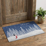 3' X 5' Blue And White Winter Snowman Washable Area Rug With UV Protection - HomeRoots - Flyclothing LLC