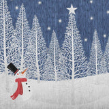3' X 5' Blue And White Winter Snowman Washable Area Rug With UV Protection - HomeRoots - Flyclothing LLC