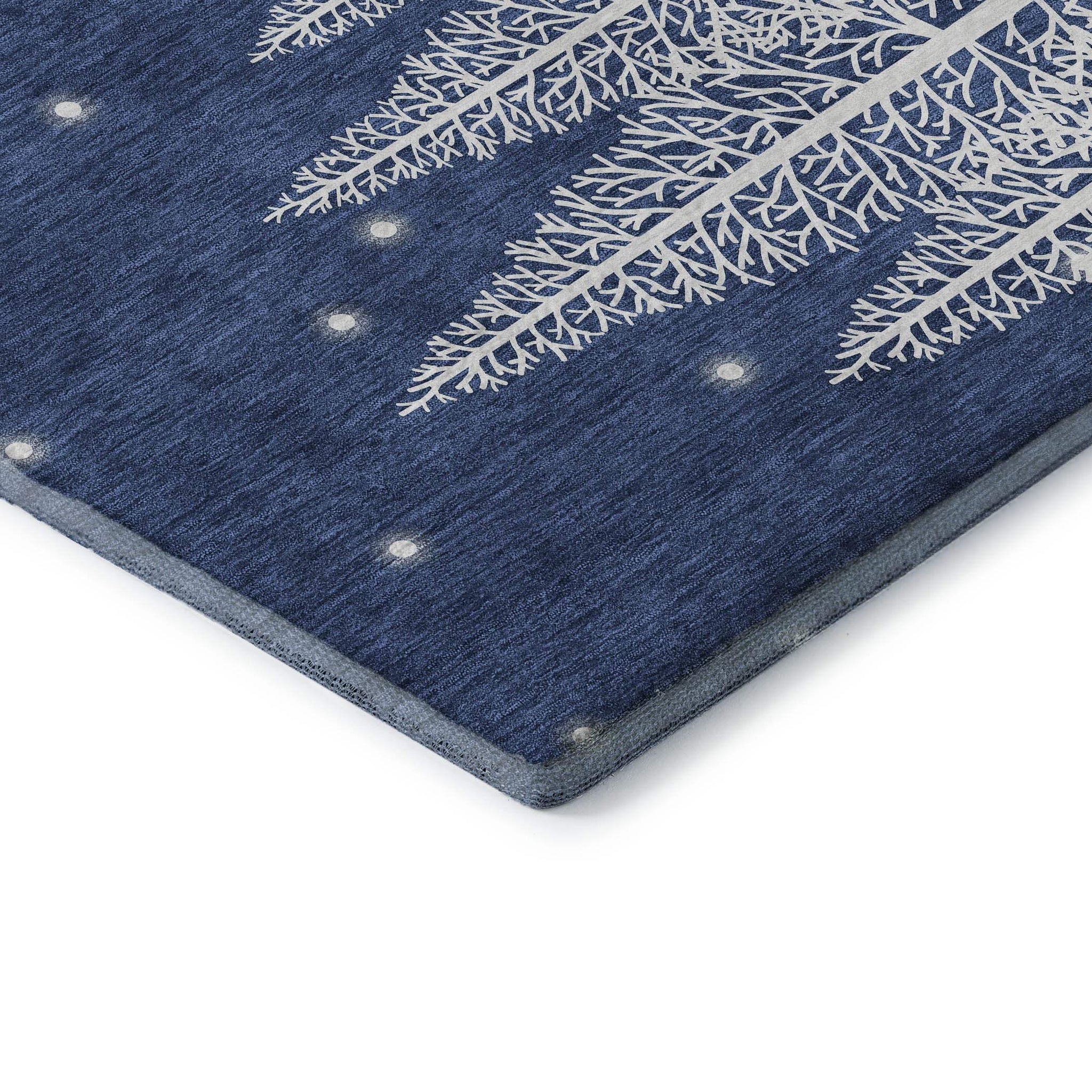 3' X 5' Blue And White Winter Snowman Washable Area Rug With UV Protection - HomeRoots - Flyclothing LLC