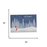 3' X 5' Blue And White Winter Snowman Washable Area Rug With UV Protection - HomeRoots - Flyclothing LLC