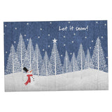 5' X 8' Blue And White Winter Snowman Washable Area Rug With UV Protection - HomeRoots - Flyclothing LLC