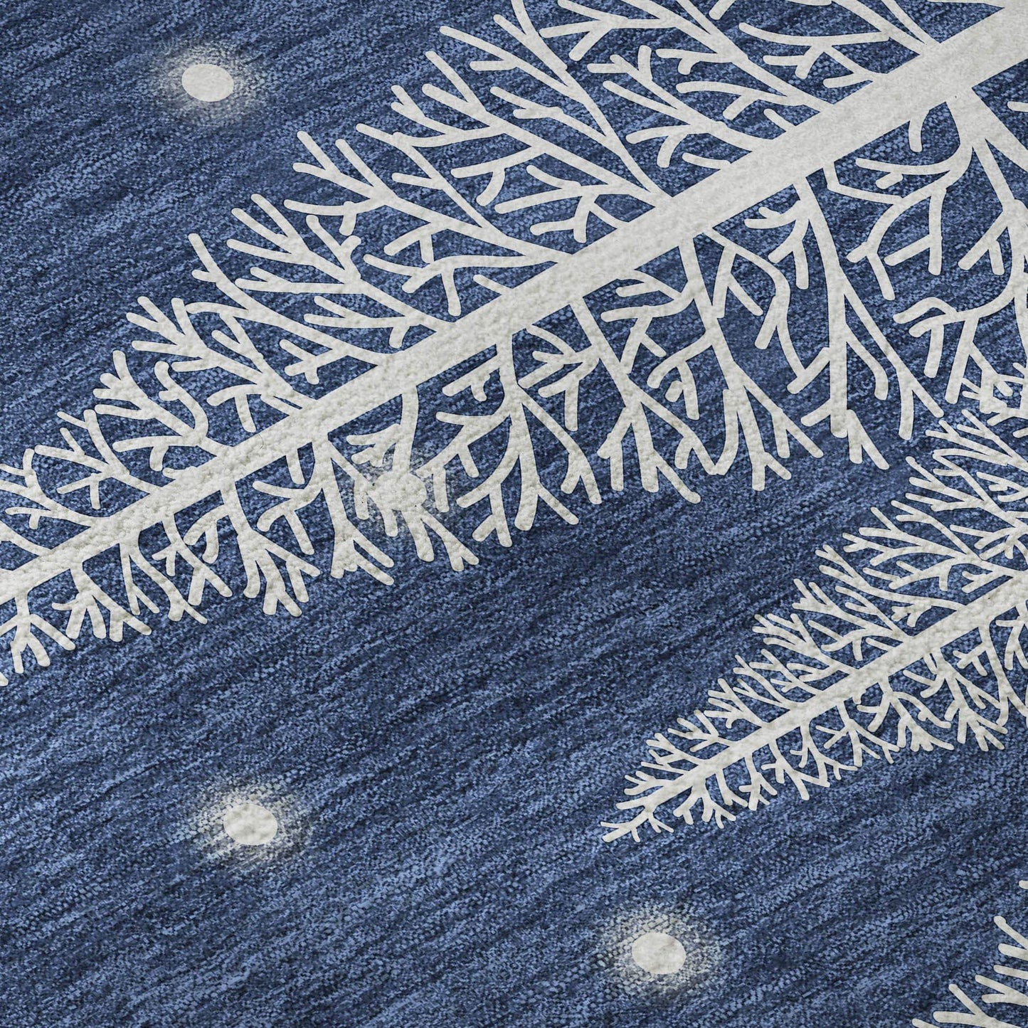 8' Blue And White Snowman Washable Round Rug With UV Protection - HomeRoots - Flyclothing LLC