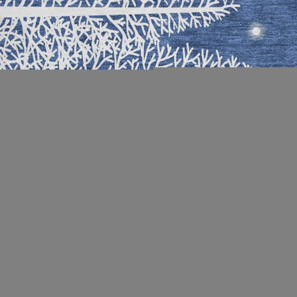 8' Blue And White Snowman Washable Round Rug With UV Protection - HomeRoots - Flyclothing LLC
