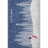 9' X 12' Blue And White Winter Snowman Washable Area Rug With UV Protection - HomeRoots - Flyclothing LLC
