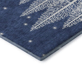9' X 12' Blue And White Winter Snowman Washable Area Rug With UV Protection - HomeRoots - Flyclothing LLC