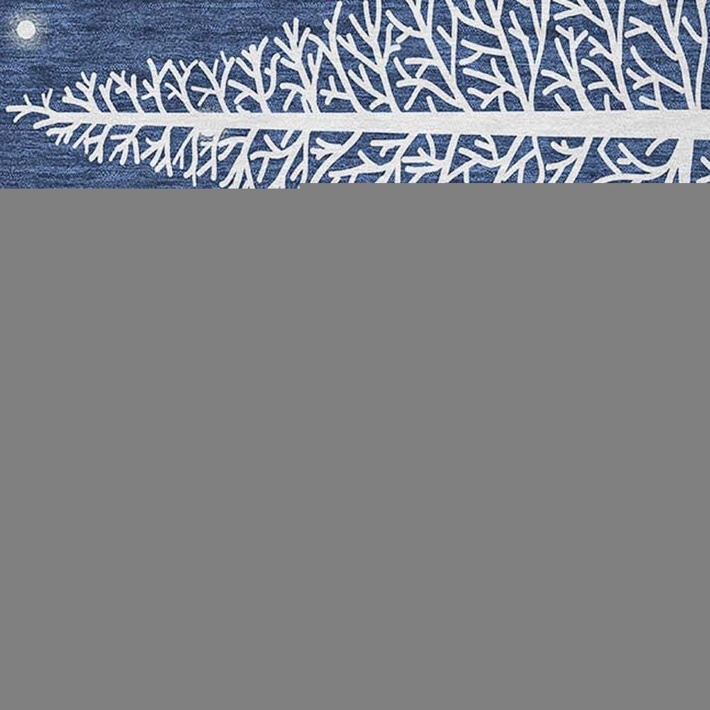 9' X 12' Blue And White Winter Snowman Washable Area Rug With UV Protection - HomeRoots - Flyclothing LLC