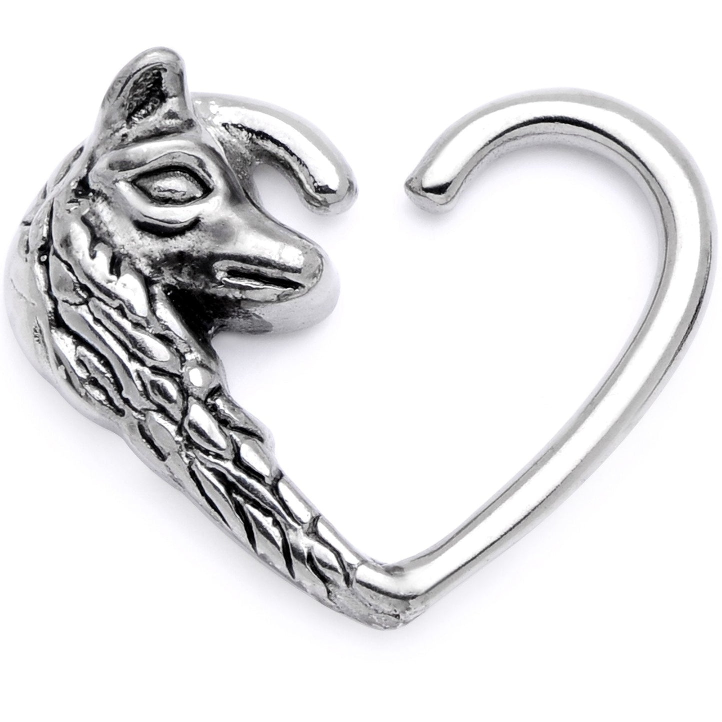 16G 3/8 Wolves of Winter Right Heart Closure Ring - BodyCandy - Flyclothing LLC