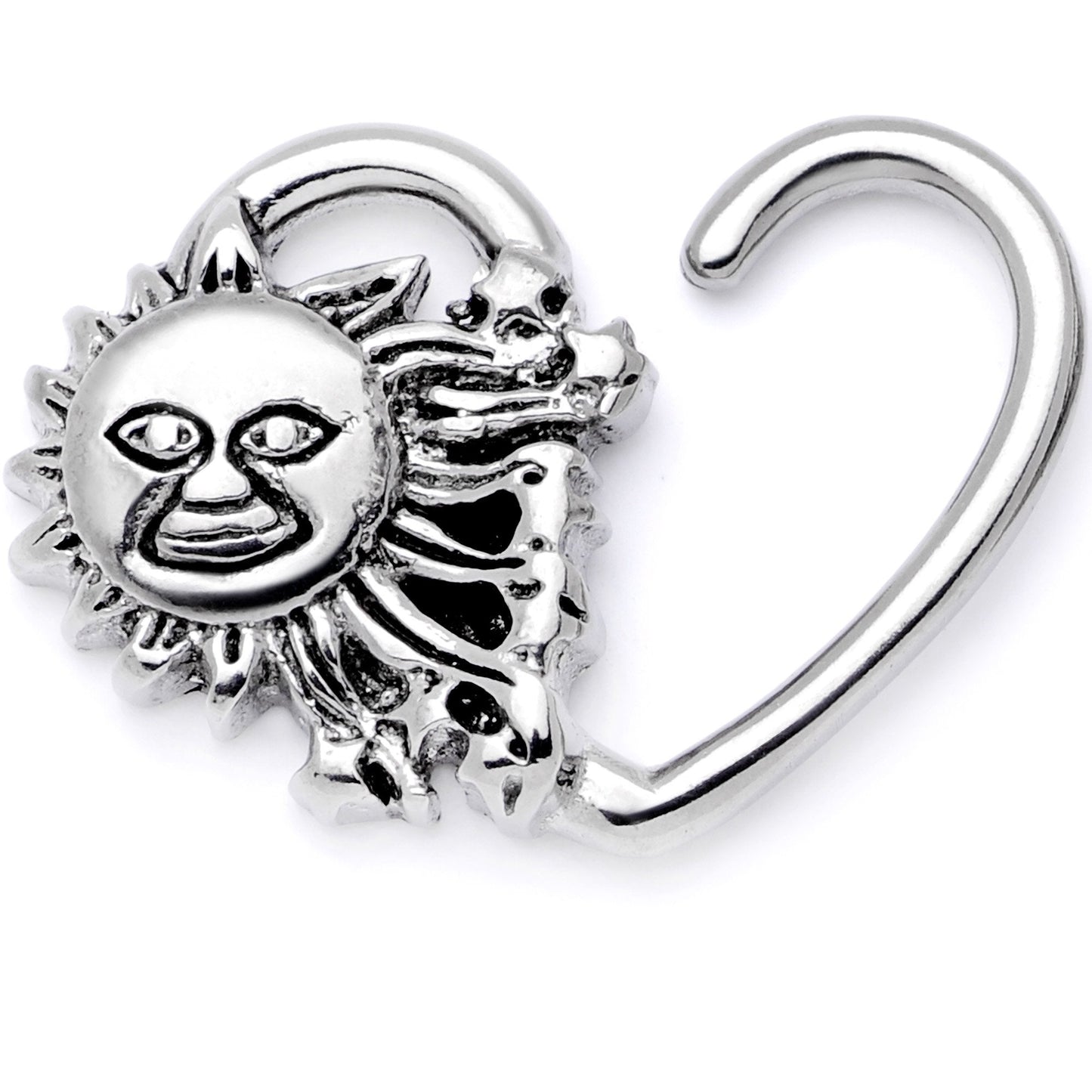 16G 3/8 Super Smiling Summer Sun Right Heart Closure Ring - BodyCandy - Flyclothing LLC