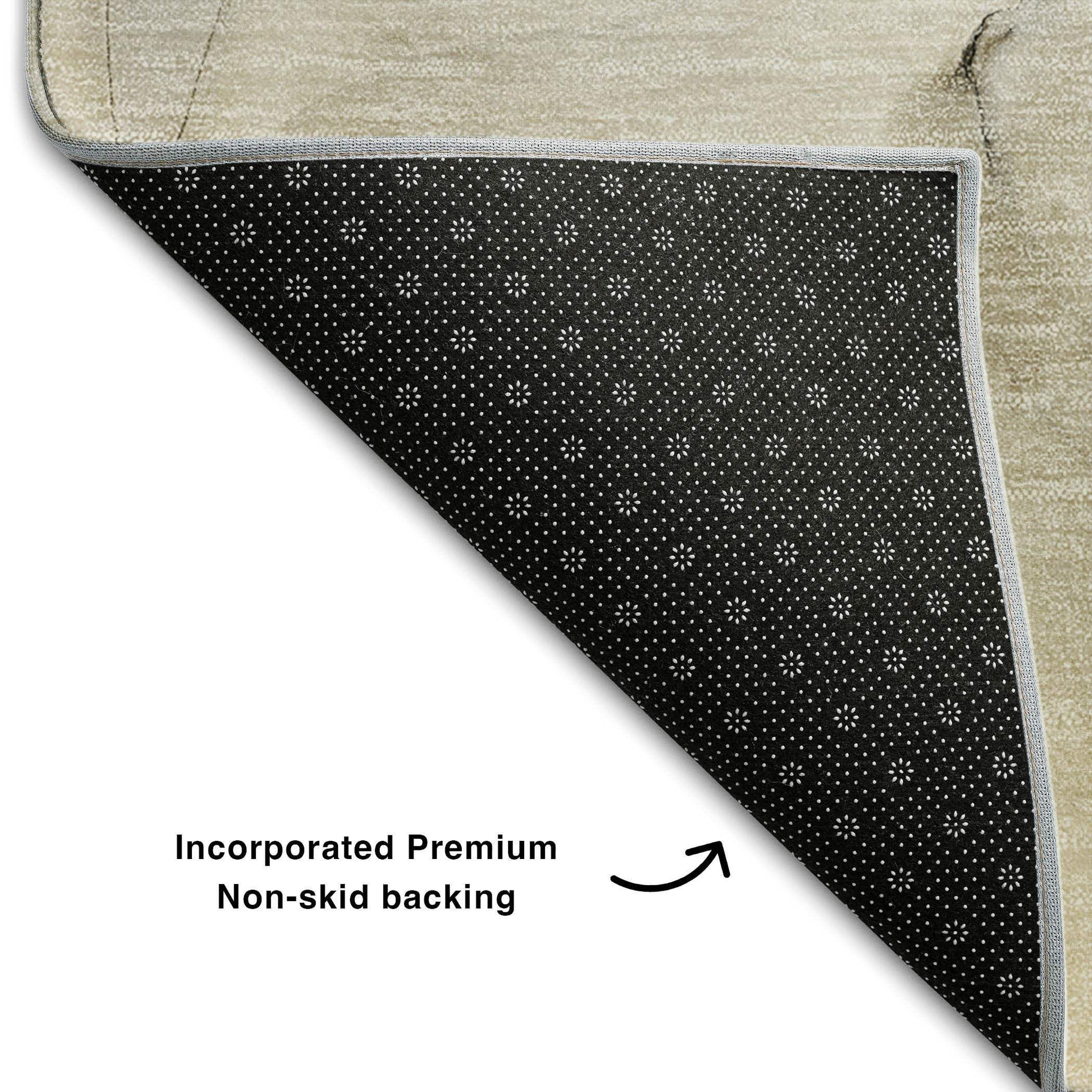 3' X 5' Beige And Ivory Abstract Washable Area Rug With UV Protection - HomeRoots - Flyclothing LLC
