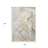 5' X 8' Beige And Ivory Abstract Washable Area Rug With UV Protection - HomeRoots - Flyclothing LLC