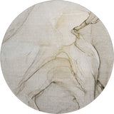 8' Beige And Ivory Abstract Washable Round Rug With UV Protection - HomeRoots - Flyclothing LLC