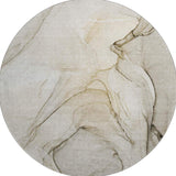 8' Beige And Ivory Abstract Washable Round Rug With UV Protection - HomeRoots - Flyclothing LLC
