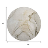 8' Beige And Ivory Abstract Washable Round Rug With UV Protection - HomeRoots - Flyclothing LLC