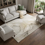 10' X 14' Beige And Ivory Abstract Washable Area Rug With UV Protection - HomeRoots - Flyclothing LLC