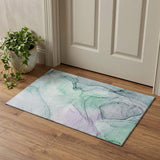 3' X 5' Blue And Green Abstract Washable Area Rug With UV Protection - HomeRoots - Flyclothing LLC