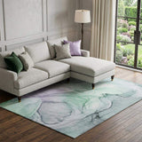 8' X 10' Blue And Green Abstract Washable Area Rug With UV Protection - HomeRoots - Flyclothing LLC