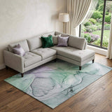 9' X 12' Blue And Green Abstract Washable Area Rug With UV Protection - HomeRoots - Flyclothing LLC