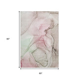 5' X 8' Blush And Ivory Abstract Washable Area Rug With UV Protection - HomeRoots - Flyclothing LLC