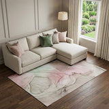 8' X 10' Blush And Ivory Abstract Washable Area Rug With UV Protection - HomeRoots - Flyclothing LLC