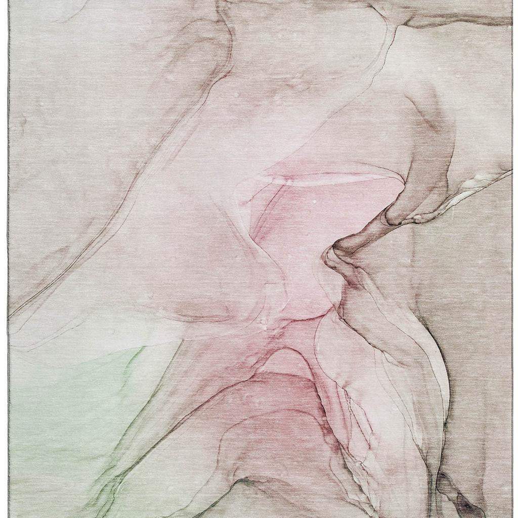9' X 12' Blush And Ivory Abstract Washable Area Rug With UV Protection - HomeRoots - Flyclothing LLC