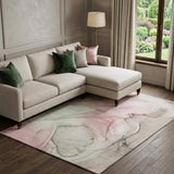 10' X 14' Blush And Ivory Abstract Washable Area Rug With UV Protection - HomeRoots - Flyclothing LLC