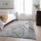 3' X 5' Gray And Charcoal Abstract Washable Area Rug With UV Protection - HomeRoots - Flyclothing LLC