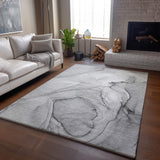 3' X 5' Gray And Charcoal Abstract Washable Area Rug With UV Protection - HomeRoots - Flyclothing LLC