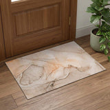 3' X 5' Orange And Ivory Abstract Washable Area Rug With UV Protection - HomeRoots - Flyclothing LLC