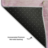 8' Pink And Ivory Abstract Washable Round Rug With UV Protection - HomeRoots - Flyclothing LLC