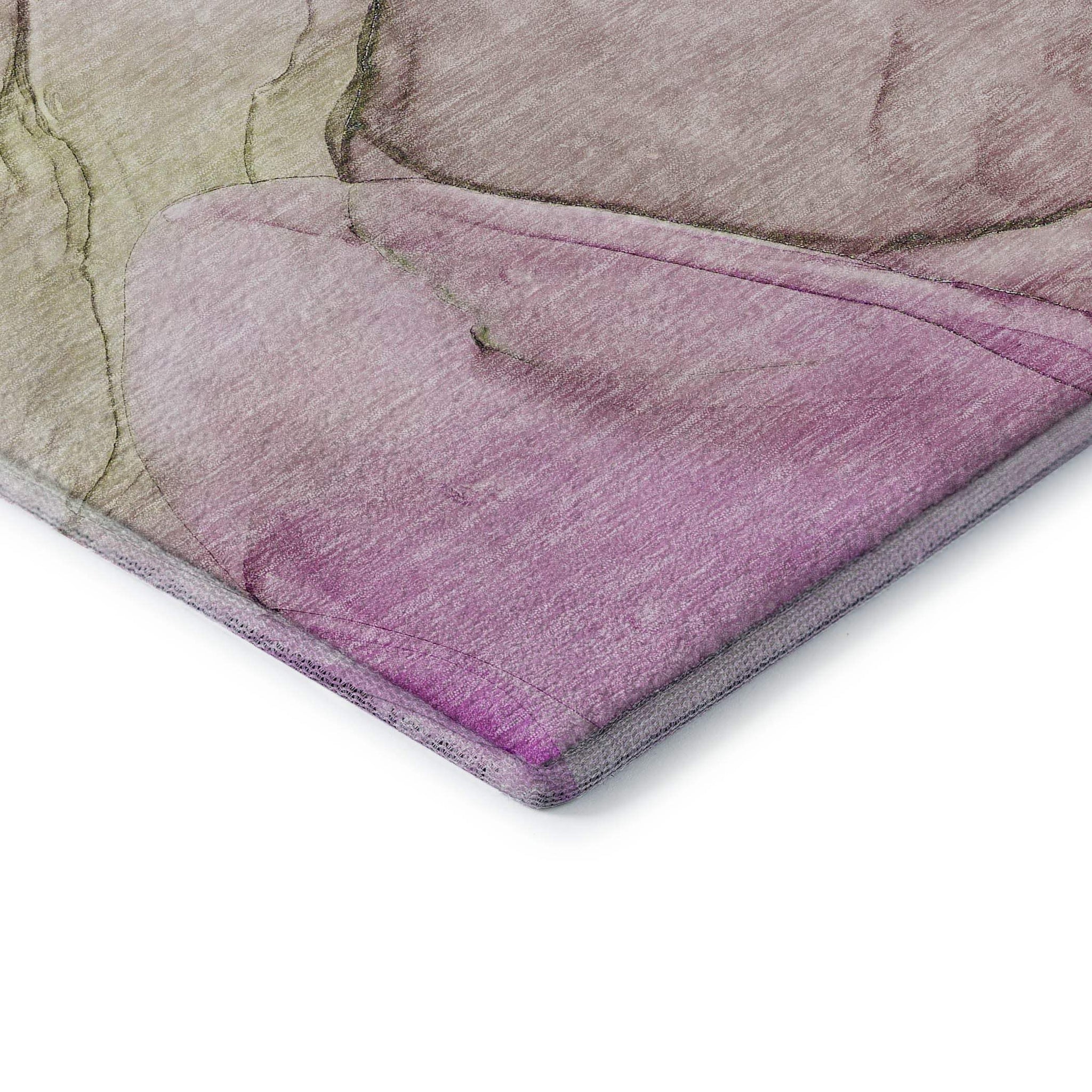 8' Pink And Ivory Abstract Washable Round Rug With UV Protection - HomeRoots - Flyclothing LLC