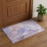 3' X 5' Purple And Ivory Abstract Washable Area Rug With UV Protection - HomeRoots - Flyclothing LLC