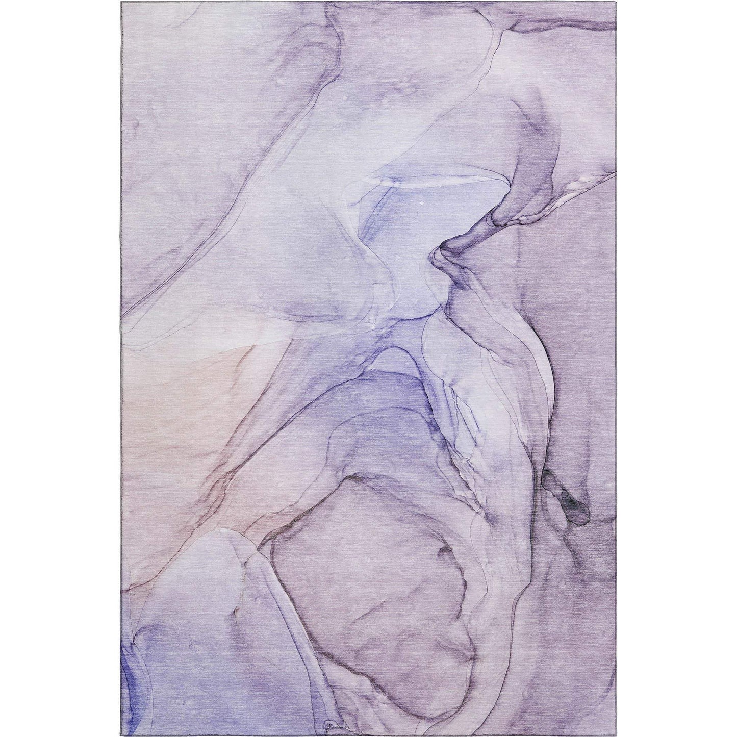 3' X 5' Purple And Ivory Abstract Washable Area Rug With UV Protection - HomeRoots - Flyclothing LLC