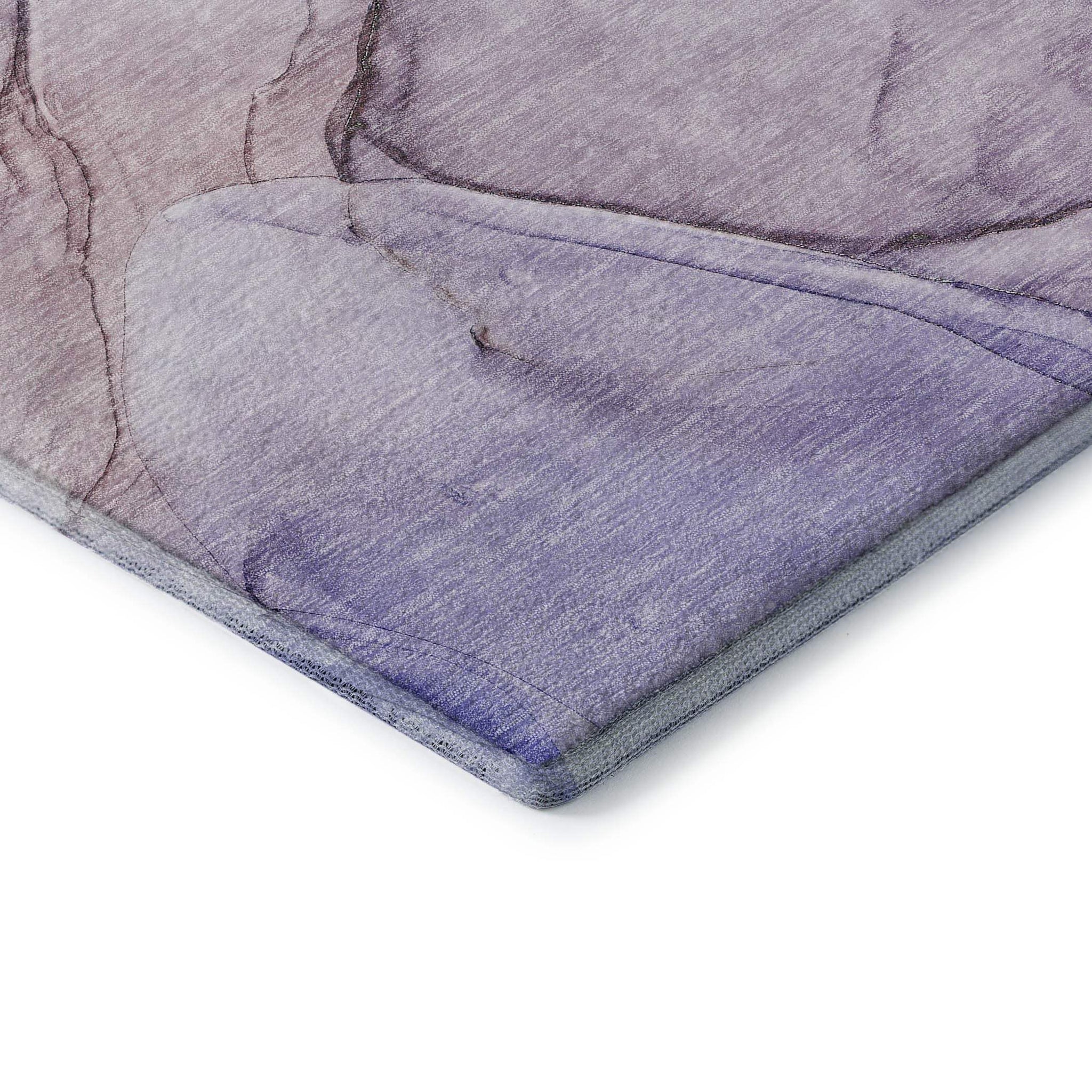 3' X 5' Purple And Ivory Abstract Washable Area Rug With UV Protection - HomeRoots - Flyclothing LLC