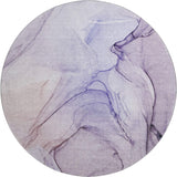 8' Purple And Ivory Abstract Washable Round Rug With UV Protection - HomeRoots - Flyclothing LLC