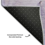 8' Purple And Ivory Abstract Washable Round Rug With UV Protection - HomeRoots - Flyclothing LLC