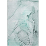 3' X 5' Teal And Ivory Abstract Washable Area Rug With UV Protection - HomeRoots - Flyclothing LLC