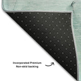 8' Teal And Ivory Abstract Washable Round Rug With UV Protection - HomeRoots - Flyclothing LLC