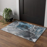 3' X 5' Blue And Charcoal Abstract Washable Area Rug With UV Protection - HomeRoots - Flyclothing LLC