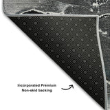 3' X 5' Blue And Charcoal Abstract Washable Area Rug With UV Protection - HomeRoots - Flyclothing LLC