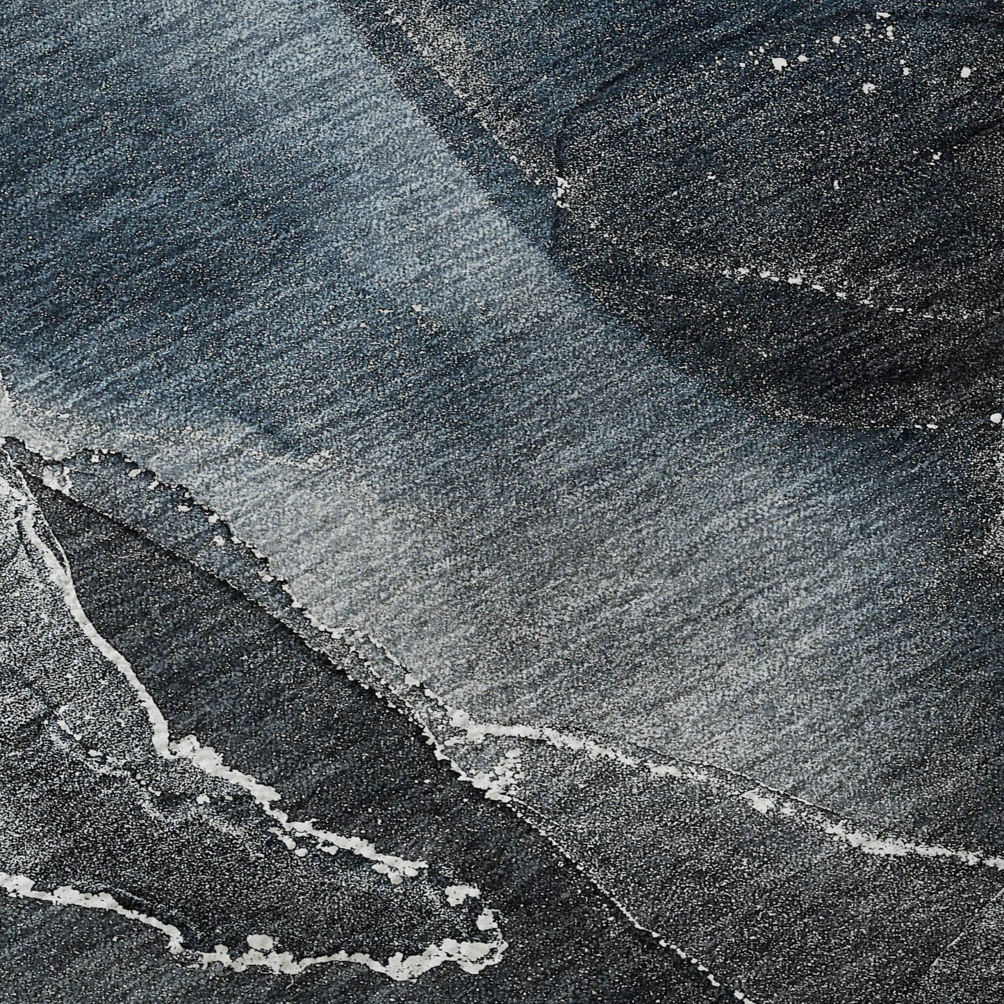 3' X 5' Blue And Charcoal Abstract Washable Area Rug With UV Protection - HomeRoots - Flyclothing LLC