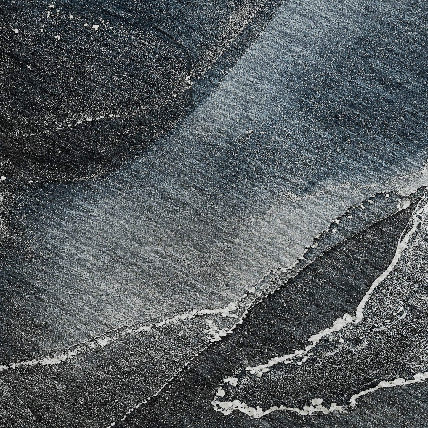 3' X 5' Blue And Charcoal Abstract Washable Area Rug With UV Protection - HomeRoots - Flyclothing LLC