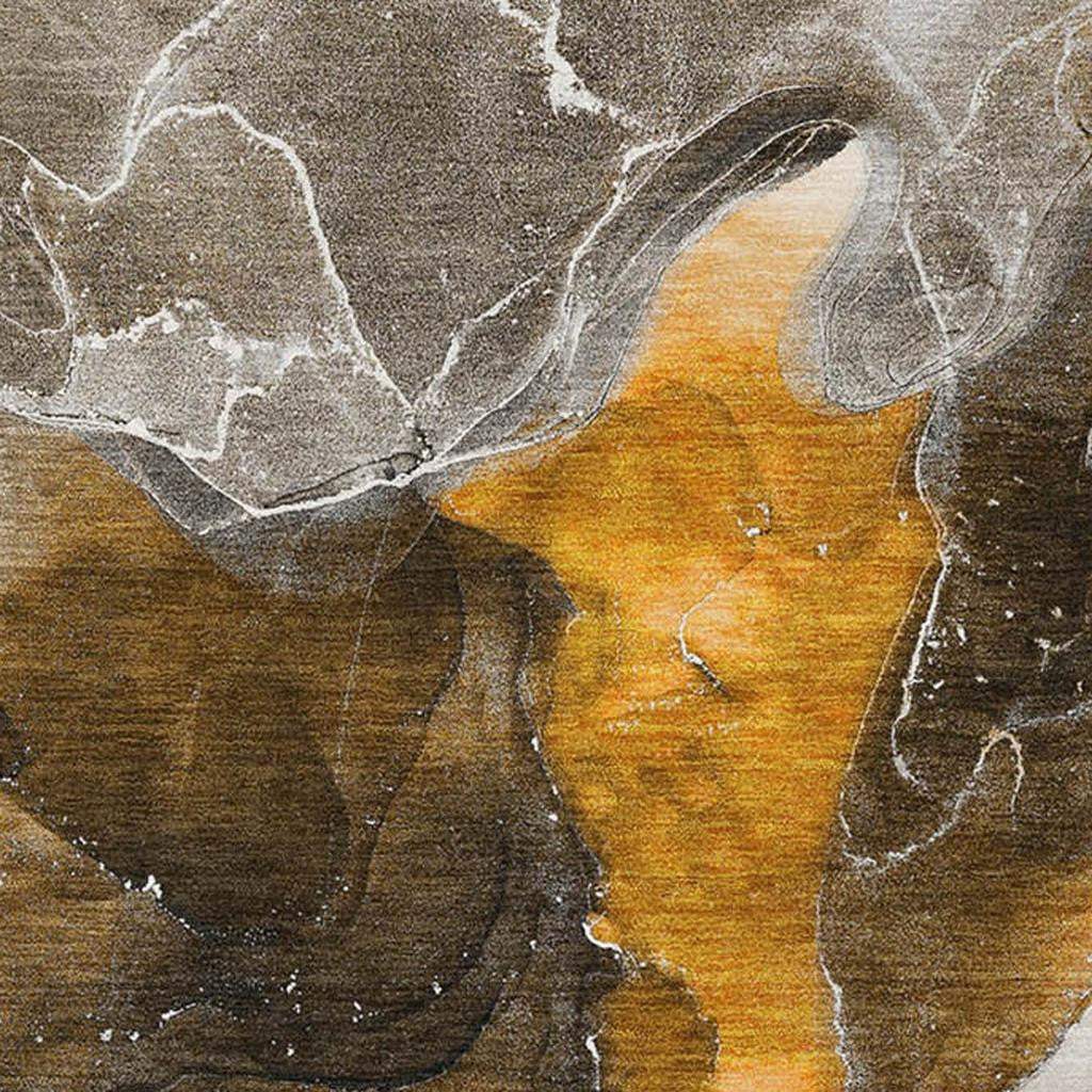 3' X 5' Brown And Ivory Abstract Washable Area Rug With UV Protection - HomeRoots - Flyclothing LLC